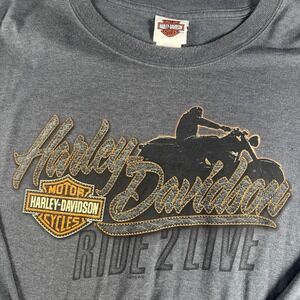 Harley-Davidson Ride 2 Live Long Sleeve Shirt Gray Tulsa OK 100 Years Mens XL